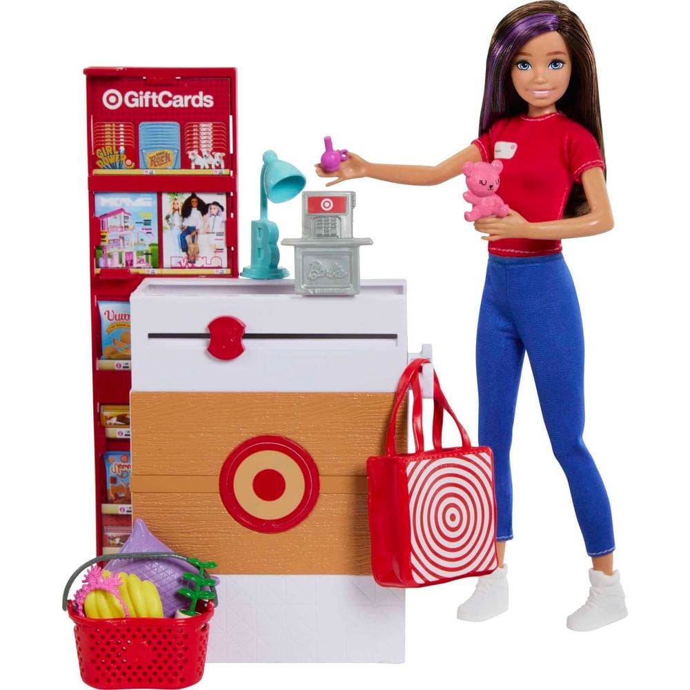 Boneca Barbie Skipper de brinquedo com conjunto Target First Jobs +9 acessórios