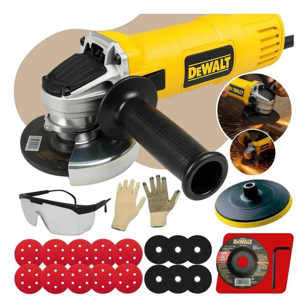 Kit Esmerilhadeira Lixadeira Angular Dewalt Disco Inox 800W