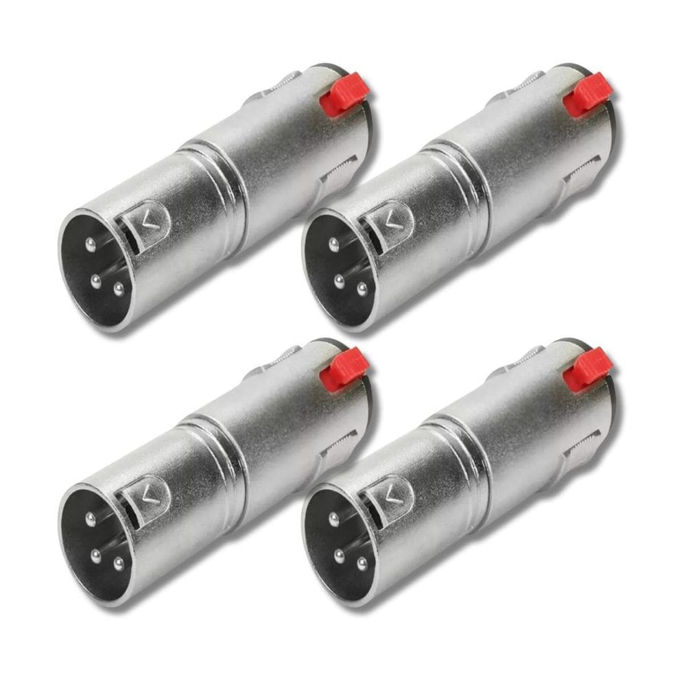 Kit 4 Adaptador Xlr Macho Para Jack P10 Estéreo Trava Prof.