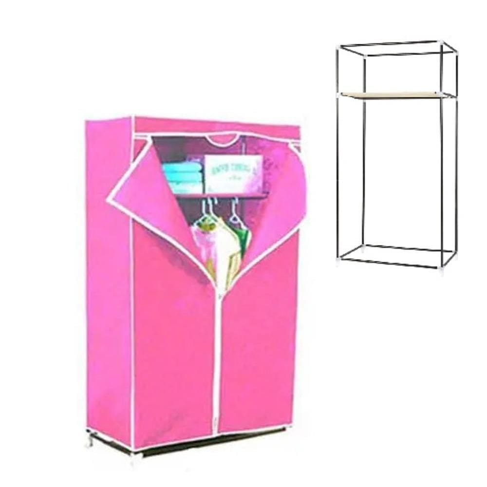 Guarda Roupa Cabideiro Portátil Arara Rosa