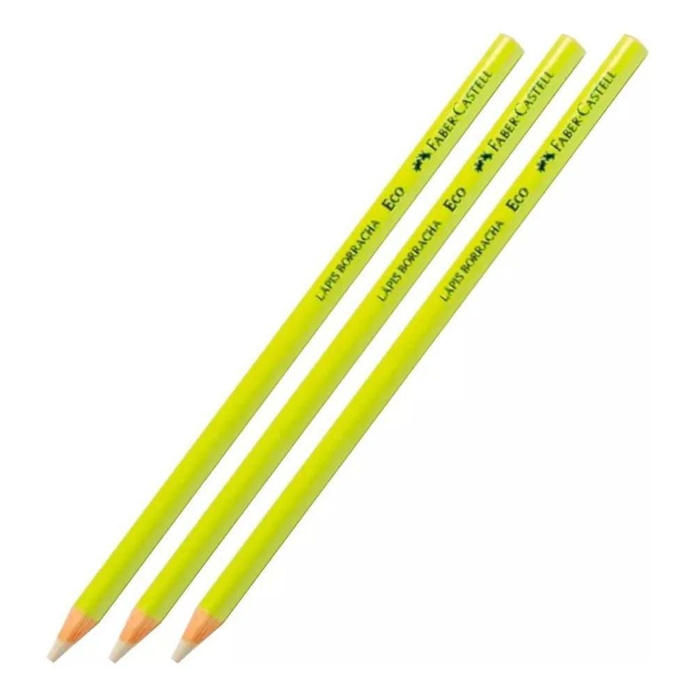 2X Lápis Borracha Faber Castell Kit Com 3 Unidades