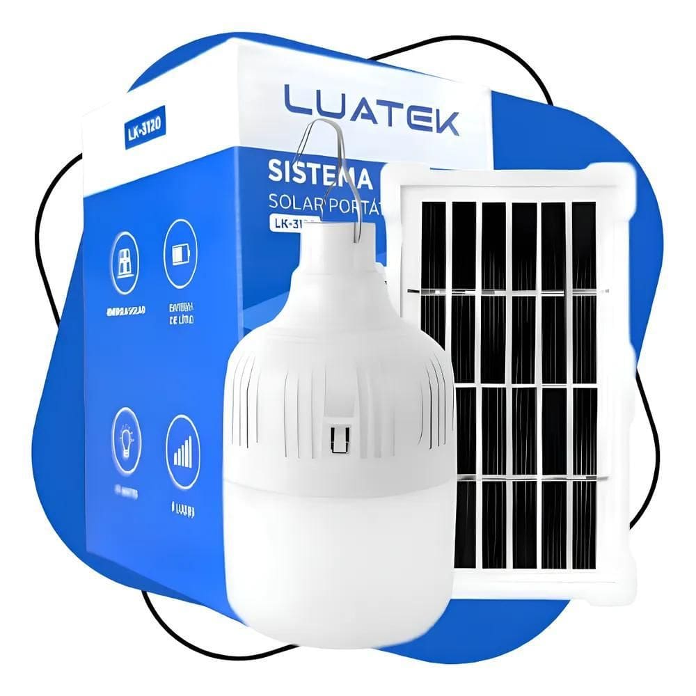 2X Lâmpada Luz Led Lampião Solar Recarregável Camping E Pesc