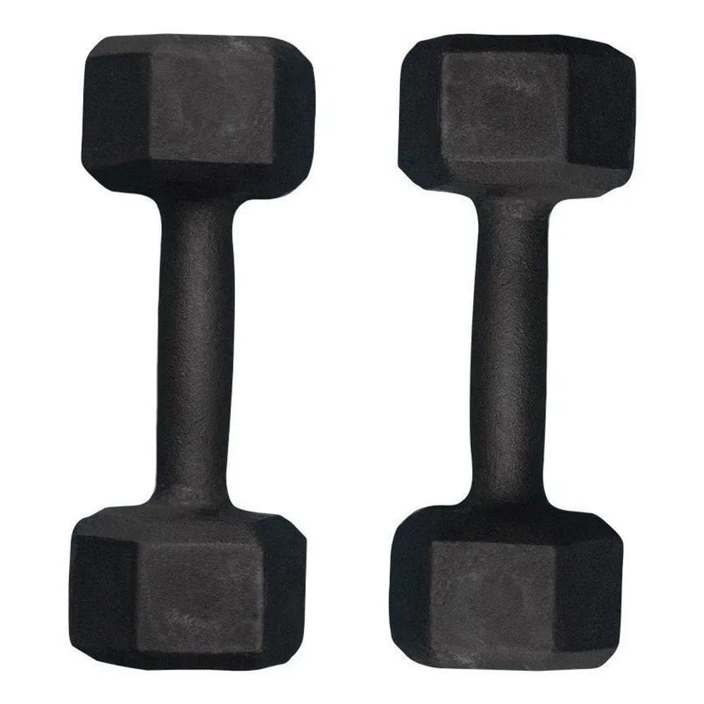 2X Par Halter Pintado 4Kg Musculação Exercício Peso Sextavad