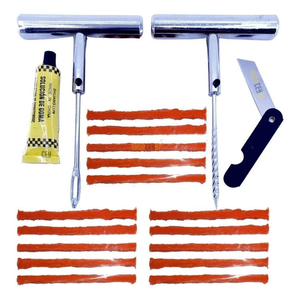 Kit Remendo De Moto Reparo Furo Conserto Pneu S/ Camara 15Rf