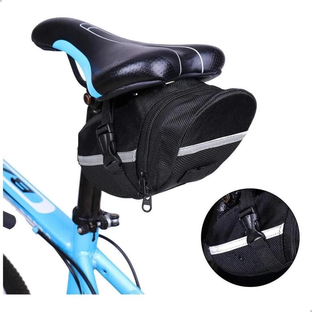 2X Bolsa Porta-Objetos Para Selim Bike Jws Com Ziper Cor Pre