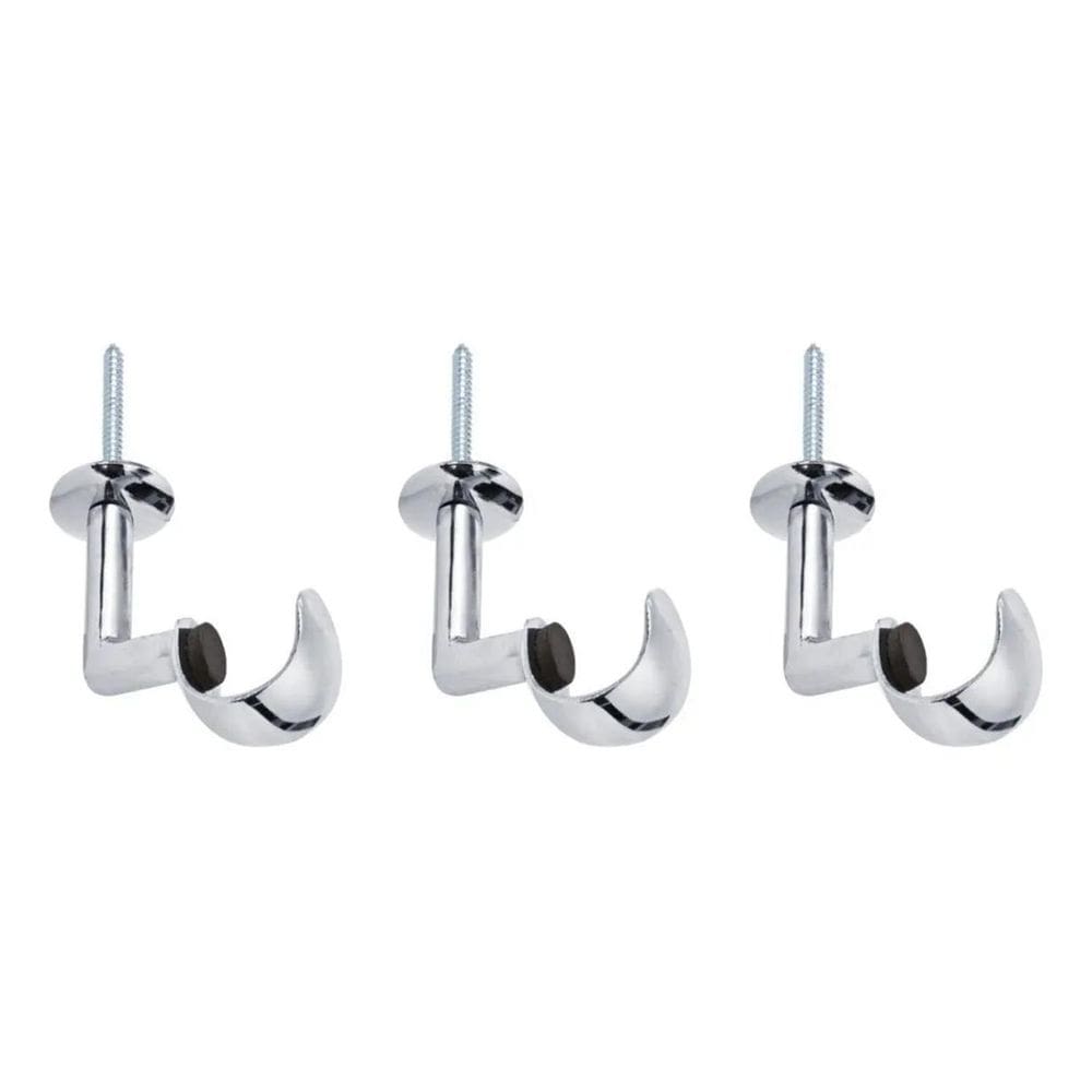 2X Kit 3 Suportes Teto Para Varão Cortina 28Mm