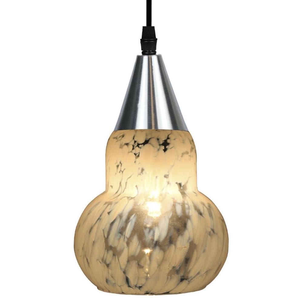 Lustre Pendente Taschibra Verona Transparente Leitoso Prata