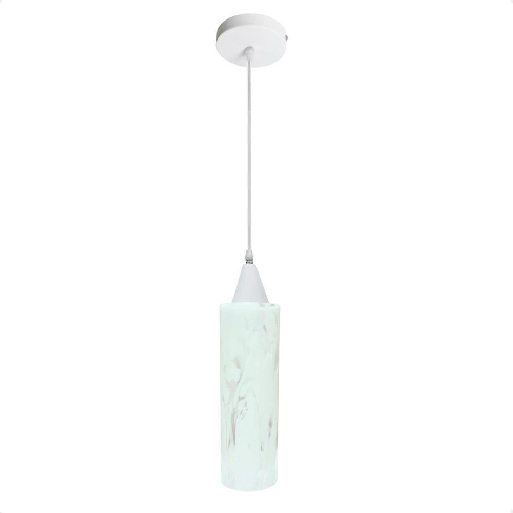 Pendente Anne Murano Leitoso Transparente E27 Bivolt Branco