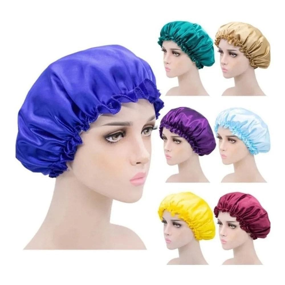 Kit 10 Touca Cetim Seda Dormir Banho Hidrata Cabelo