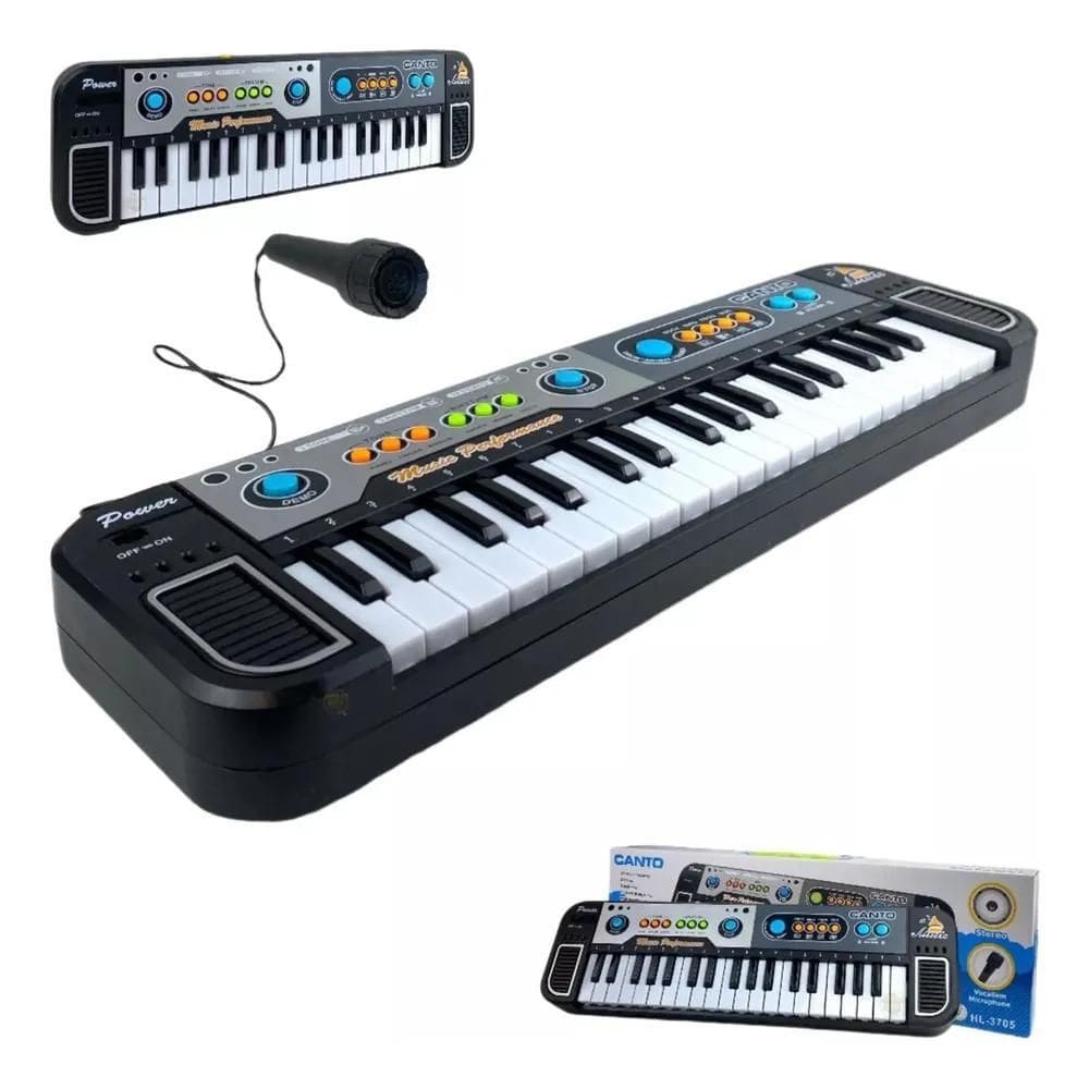 2X Piano Teclado Infantil Microfone Cantar Brinquedo Musical