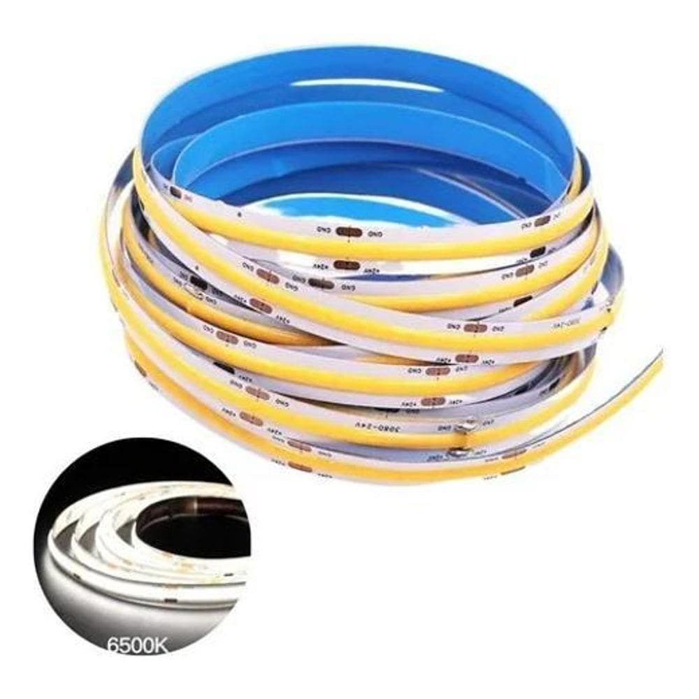2X Cbc Fita Led Cob Branco Frio 6000K 320 Leds Ip20 Rolo 5 M