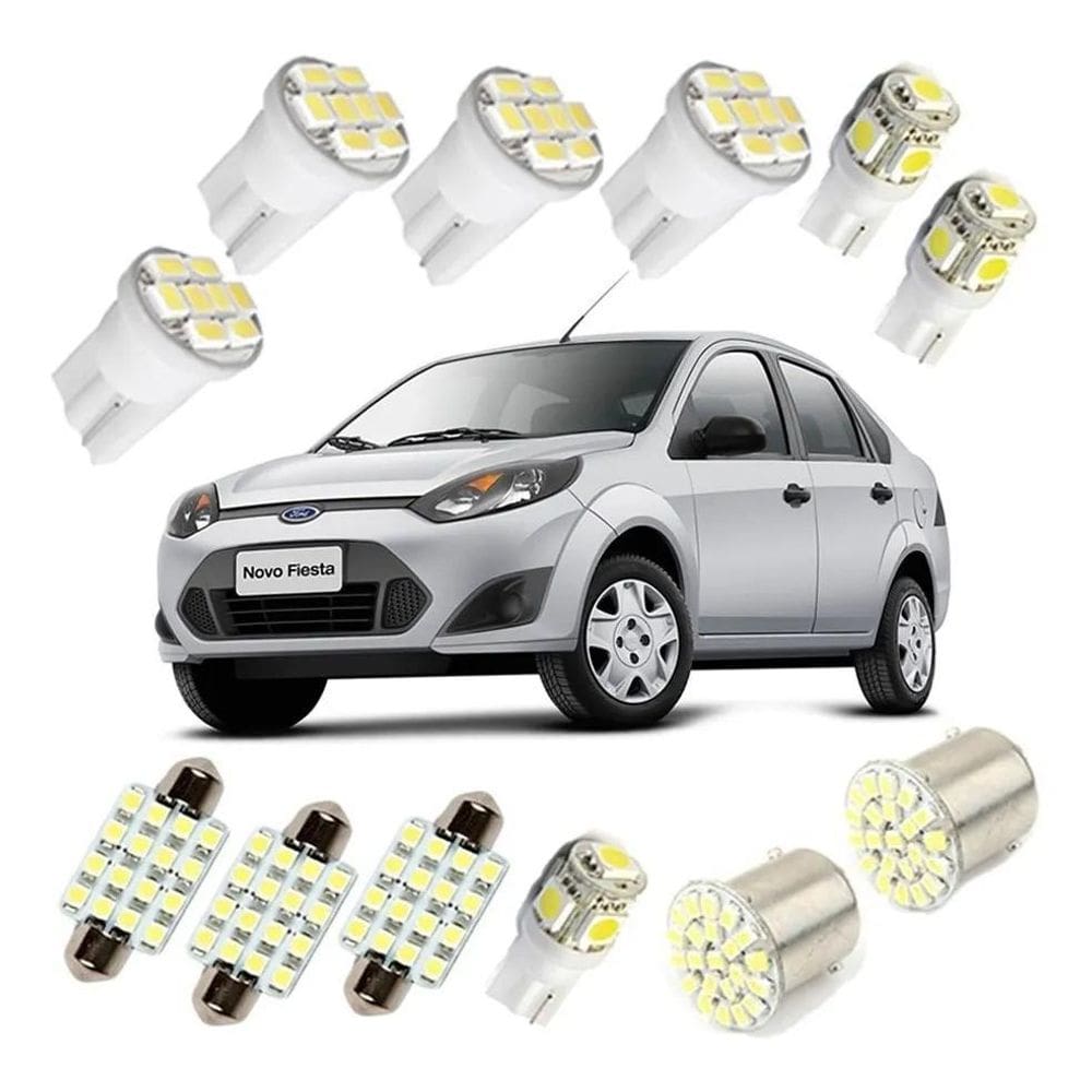 2X Kit Lampadas Led Focus Fiesta Luz Pingo Teto Placa Ré