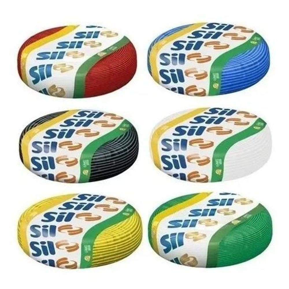 2X Fio 2,5Mm Sil Cabo Flexível Com 50M Metros Cores Diversas