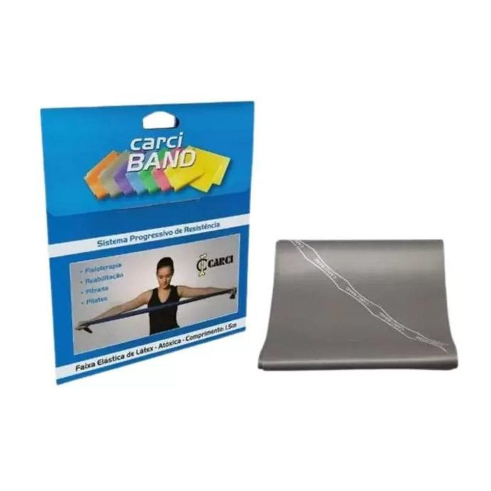 Carci Band Cinza Resist. Super Forte Faixa Elastica Com 1,5M