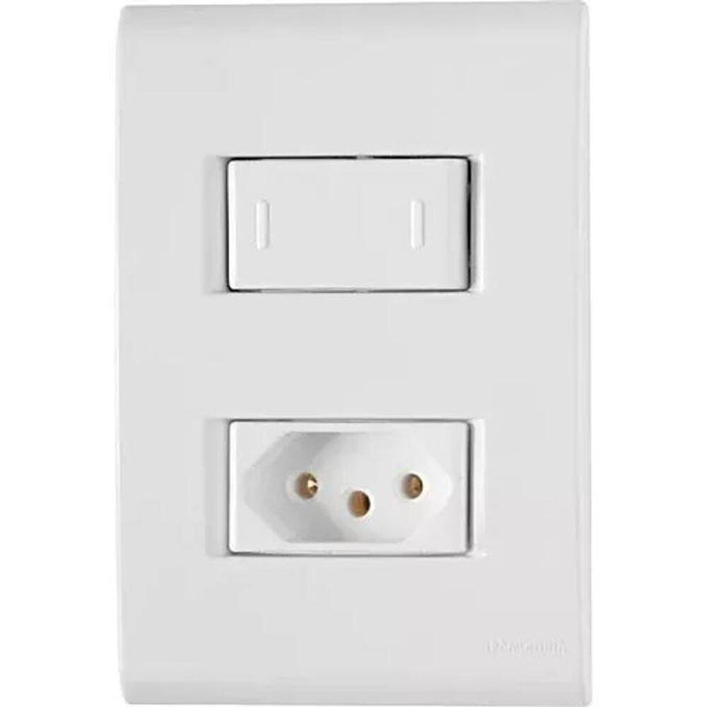 2X Tomada 20A Amperes Interruptor 1 Tecla Parede Tramontina