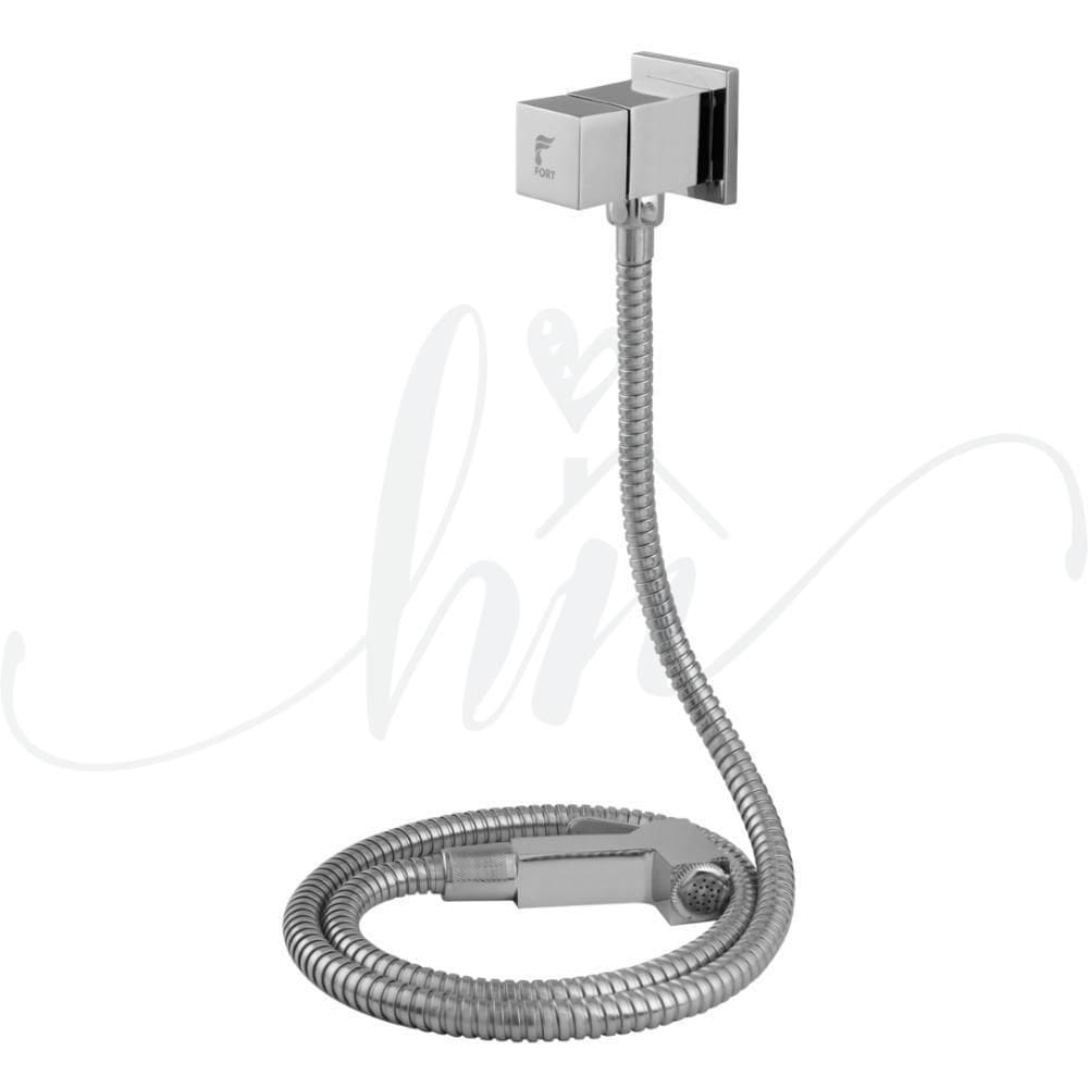 Ducha Higiênica Quadrada Cromada Luxo 1/4 De Volta