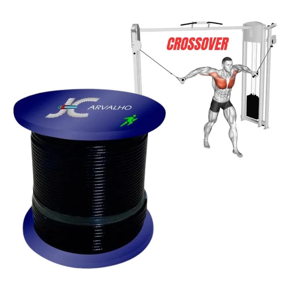 2X 50M Cabo De Aço 1/8 6X19 Revestido Nylon Academia Resiste