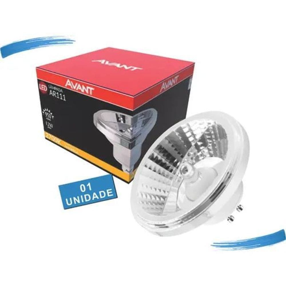 2X Lâmpada Led Ar111 Avant 12W Gu10 2700K Branco-Quente