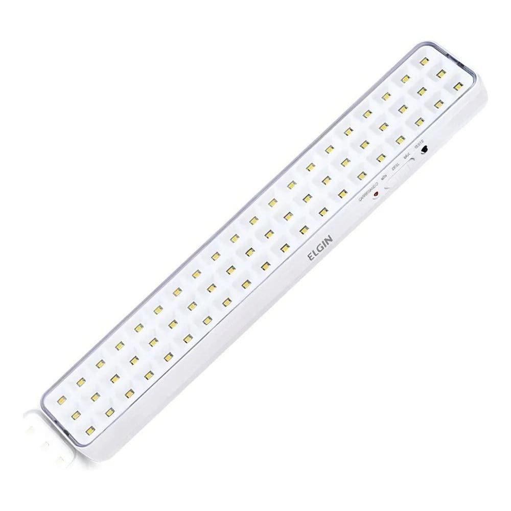 2X Luminária De Emergência 60 Leds 4W 6500K Branco Frio Elgi