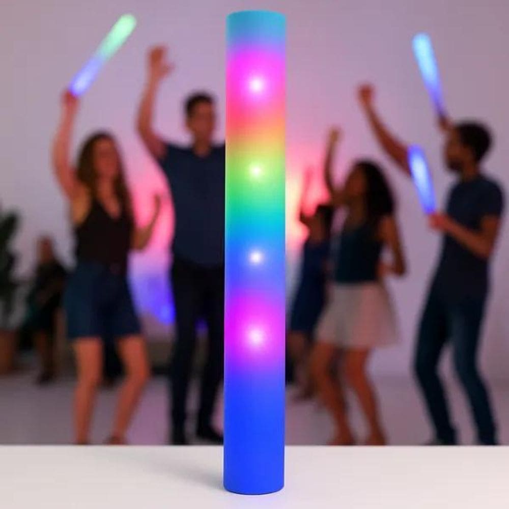 2X Kit 10 Bastão Led Balada Festa Neon Pisca 4 Leds Espuma