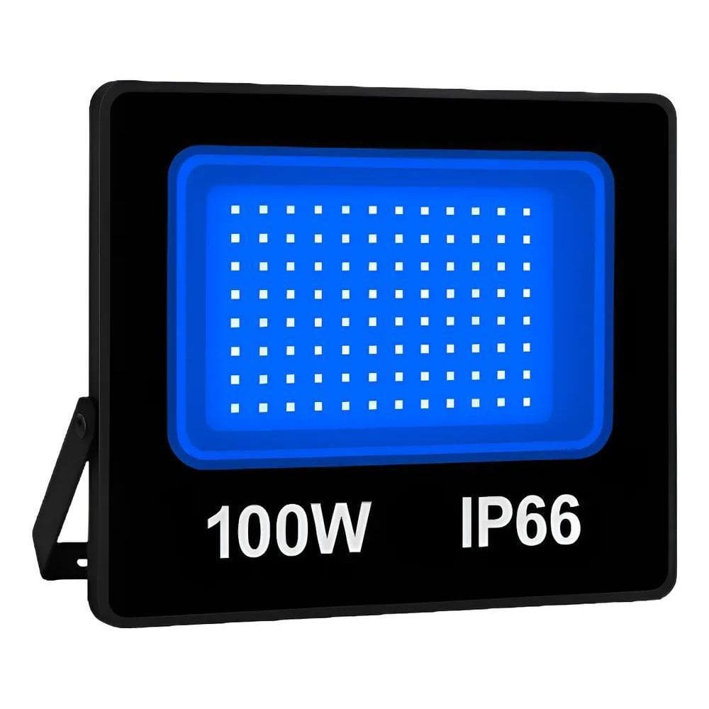 2X Refletor Led Holofote Cor Azul 100W Bivolt Decoração Pisc
