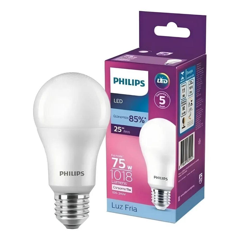 2X Lâmpada Led Bulbo Philips 9,5W 1018Lm Bivolt