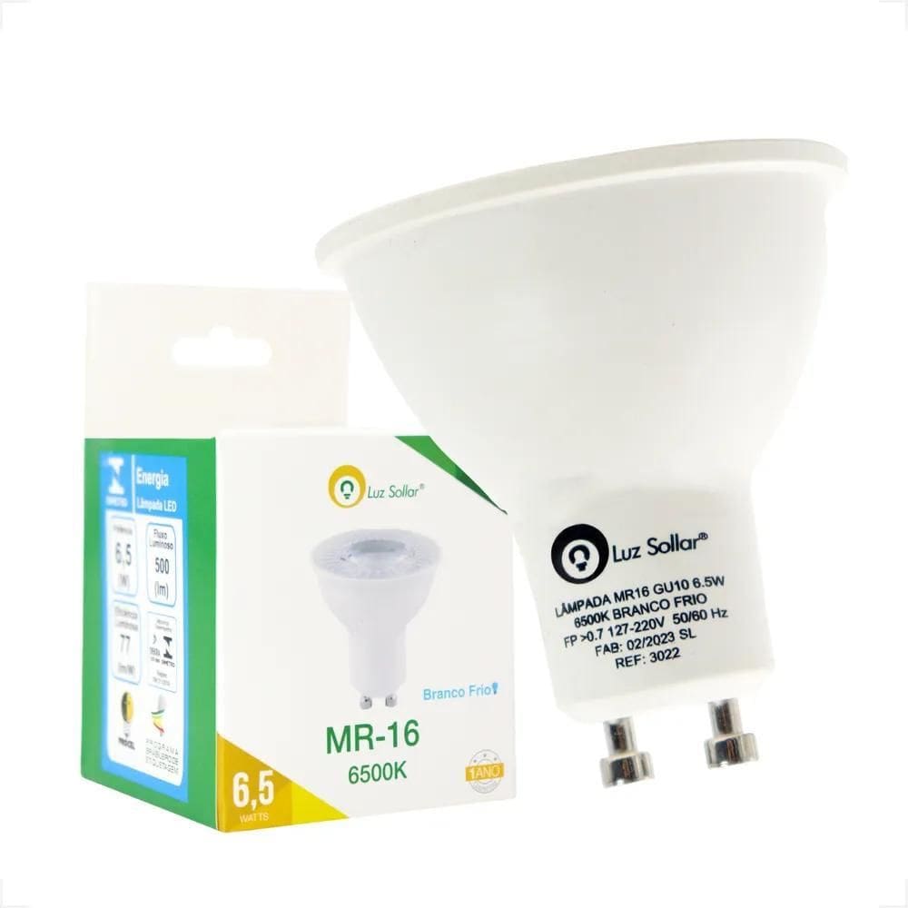 2X Lâmpada Dicroica Led 6.5W Mr16 Gu10 Branco Frio Quente