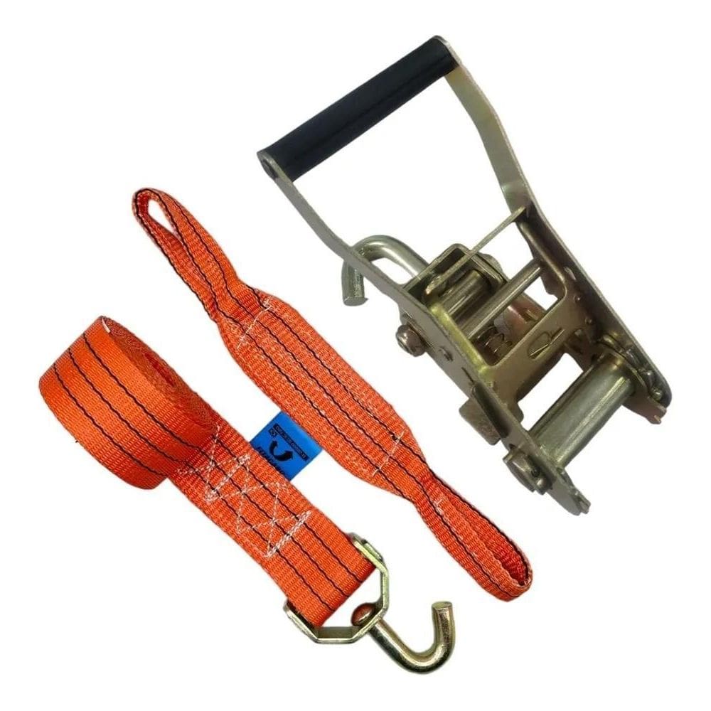 Kit Cinta Catraca Guincho Plataforma 5 Ton X 6Mt Cor Laranja