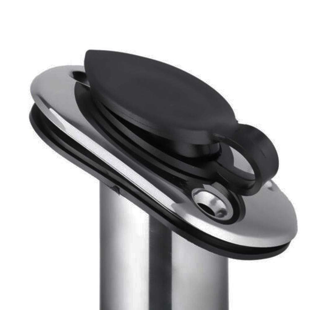 Porta Caniço Inox Reforçado Inclinado Com Tampa Em Nylon