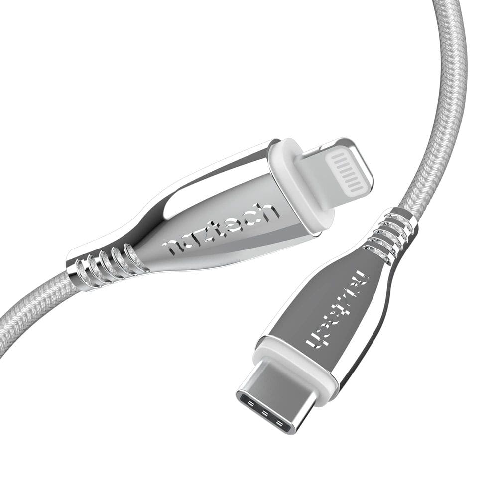 Cabo Naztech TITANIUM USB-C para MFi Lightning 1,8 m branco