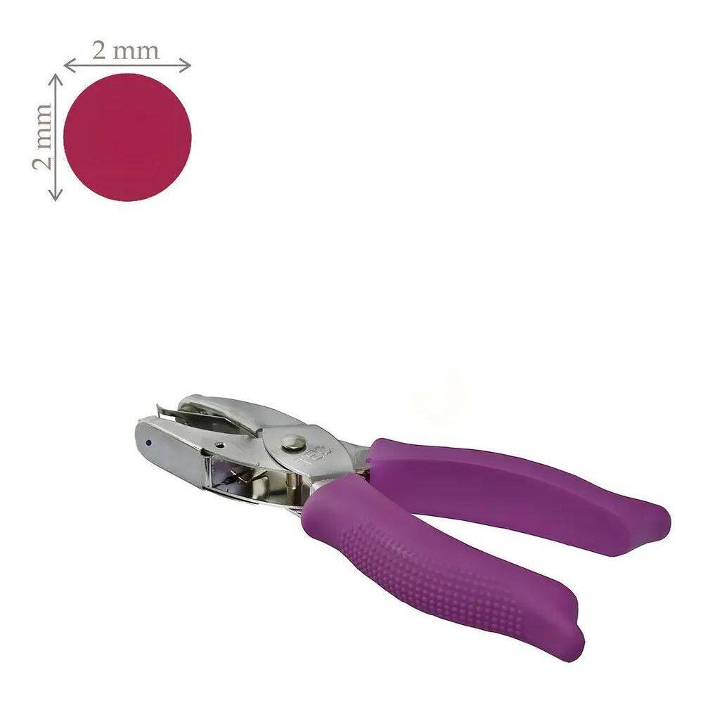 2X Furador Scrapbook Alicate Para Papel E Eva - Circulo 2 Mm
