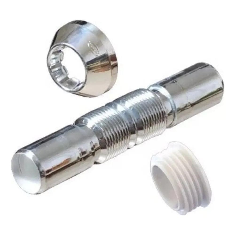 2X Tubo Ligação Ajustável Flexível Vaso Bacia Cromado Espude