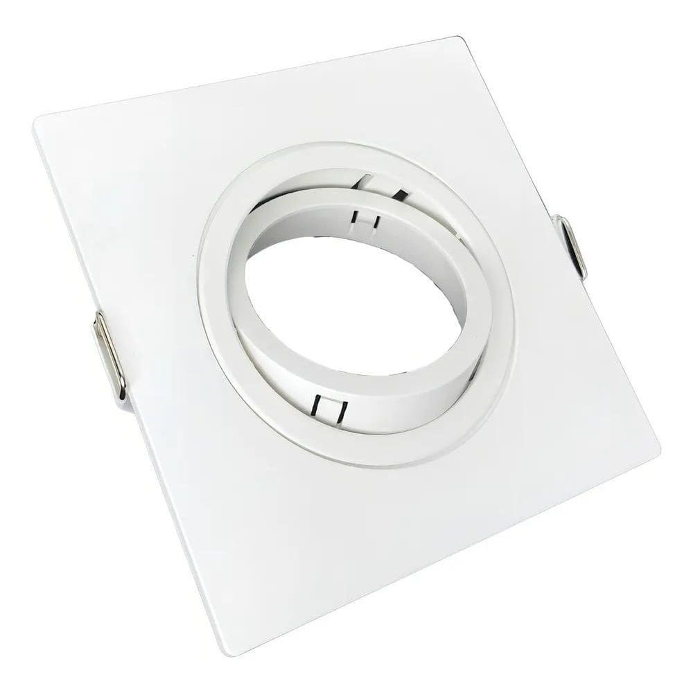 2X Spot De Embutir Pix Quadrado Plano Móvel Mr16 Branco