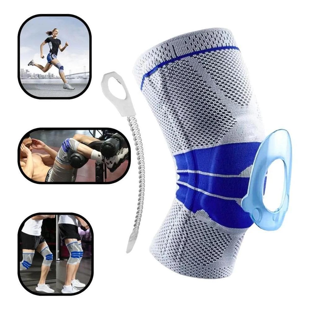 2X Joelheira 3D Ortopedica Tensor Compressão Silicone Patela