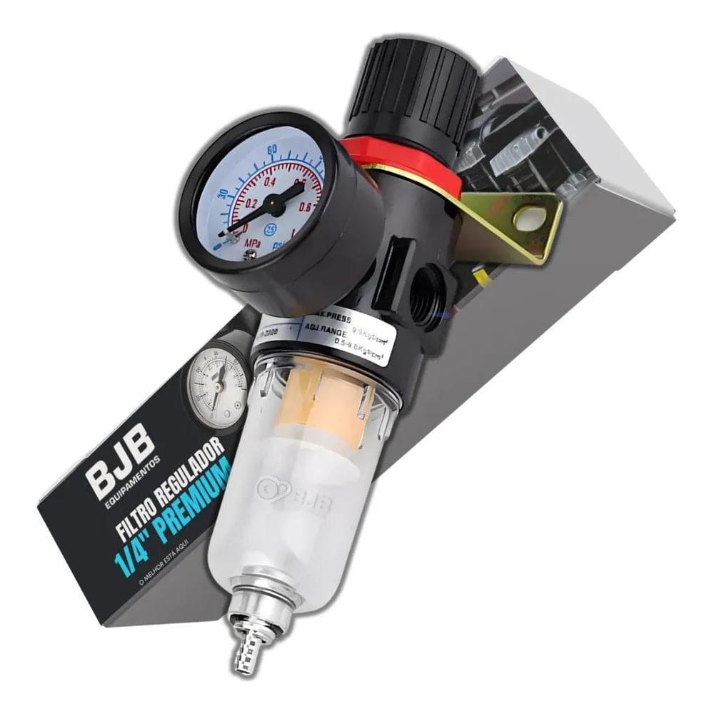 2X Filtro Regulador Ar Compressor 1/4 Com Manômetro E Supor