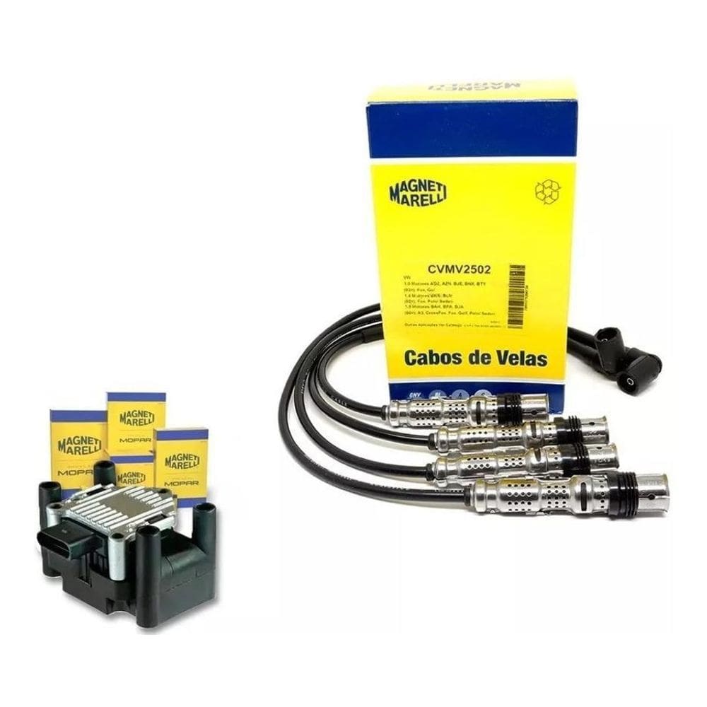 Bobina E Cabos Velas Ignição Marelli Gol G3 G4 1.6 1.8