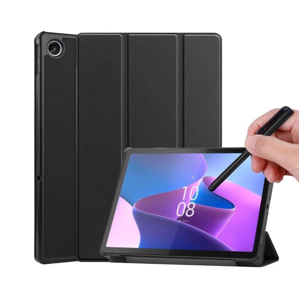 Capinha Couro Premium Para Lenovo M10 10.6 Tb-X606X + Caneta