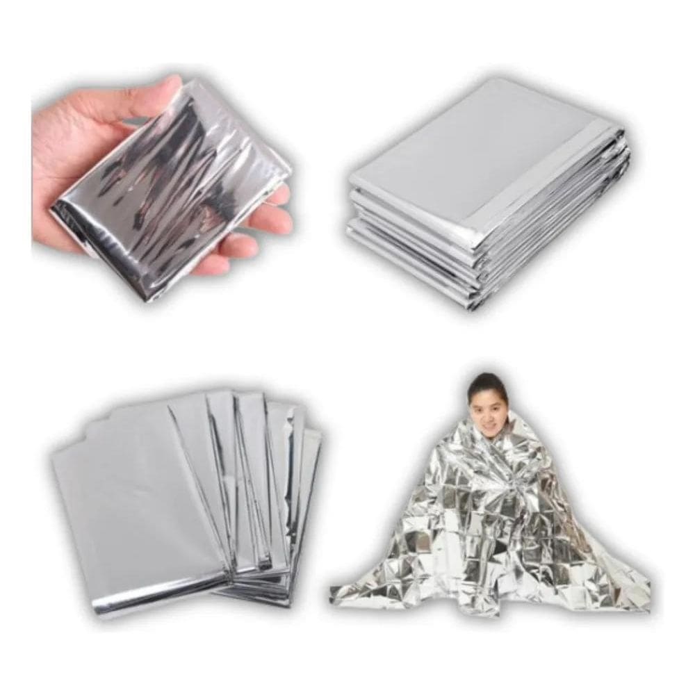 2X Cobertor Manta Térmica Corporal Aluminizada Isolante Temp