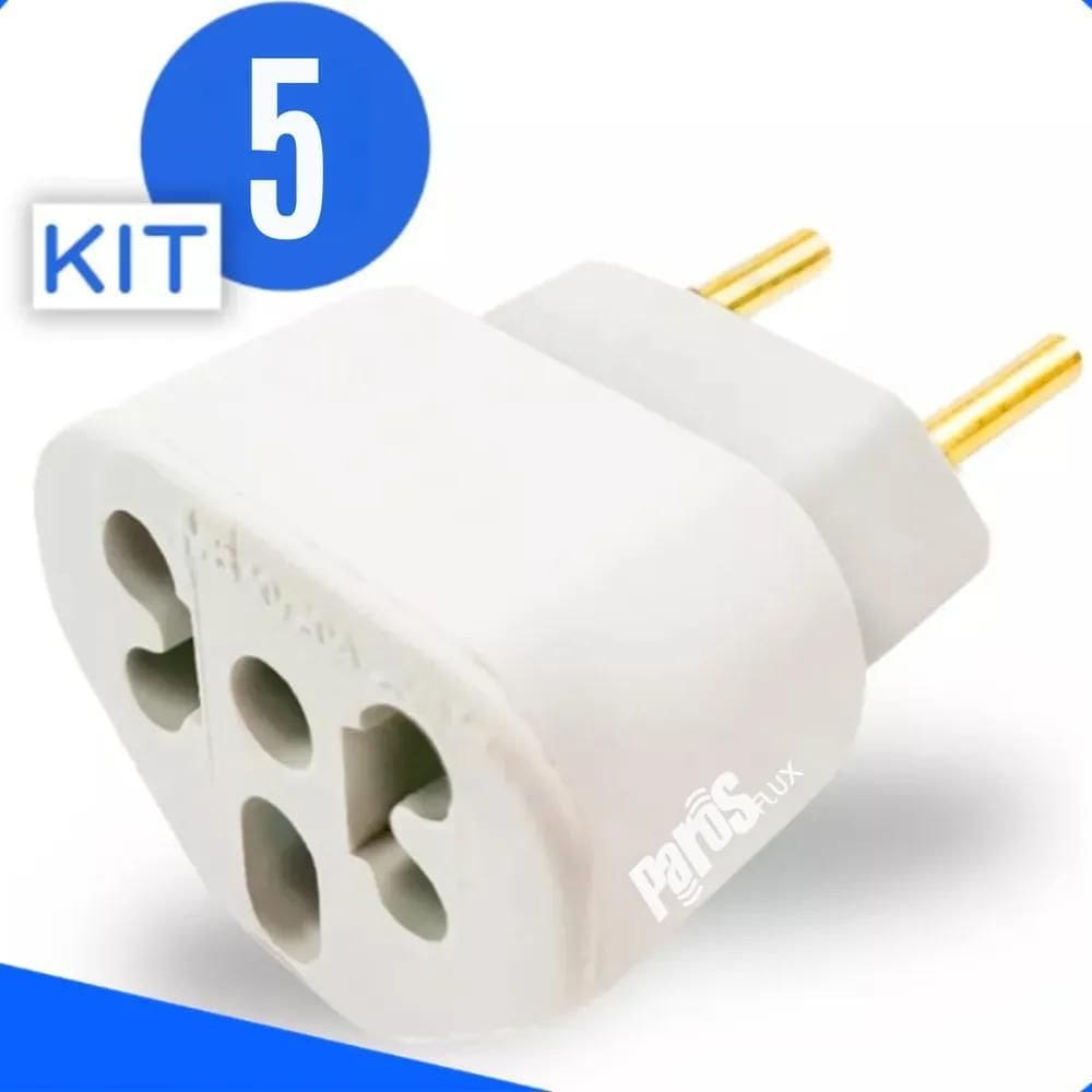 2X Kit 5 Adaptador De Tomada Benjamin Bob Love Pino Chato 10