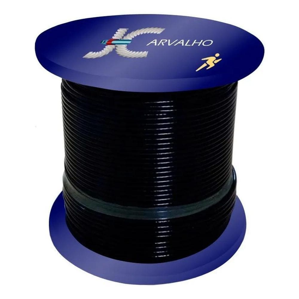 2X Cabo De Aço 1/8 Em Nylon Para Academias 50 Metros 6X19