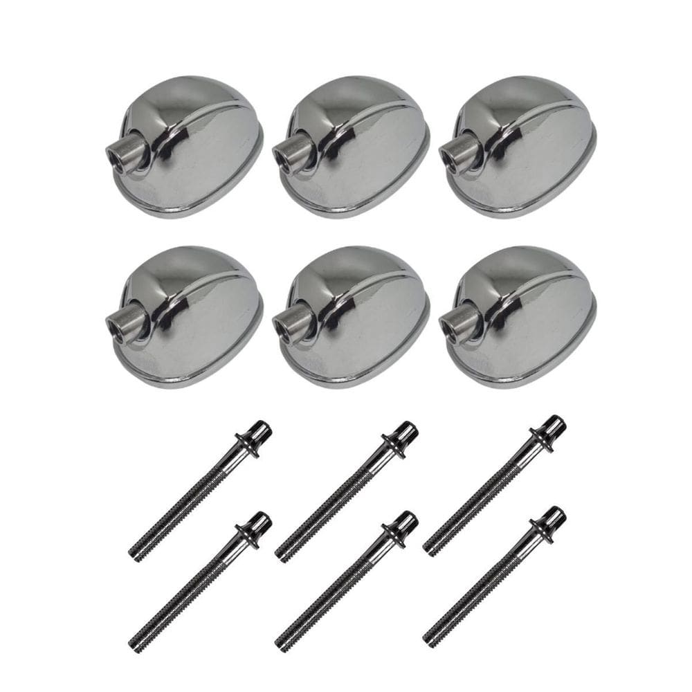 Kit 6 Canoas Tom Caixa Cromo 19.05 + 6 Parafusos 51 X 6Mm M6