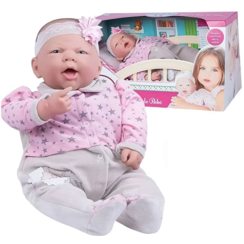 Boneca Reborn Ninos Com Boca Aberta Sons De Bebê Cotiplas