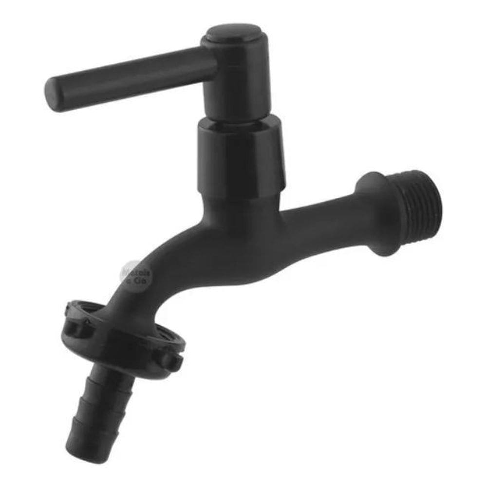 2X Torneira Jardim Tanque E Maquina De Lavar Preta Metal Bic