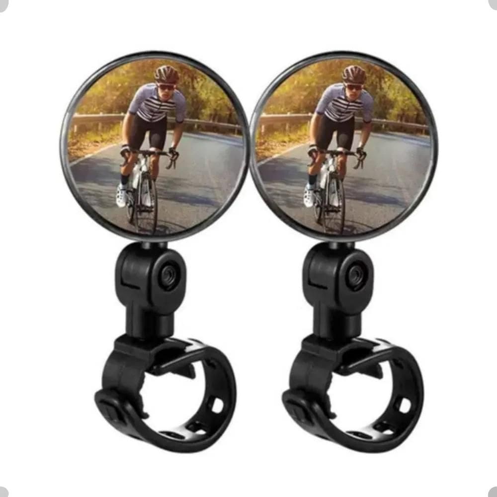 2X Kit Retrovisores Bike Par 8 Cm Articulável Ultra Resisten