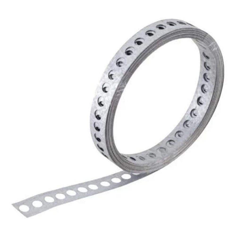2X Fita Perfurada De Aço Galvanizada 19Mm X 0,40Mm X 30 Metr
