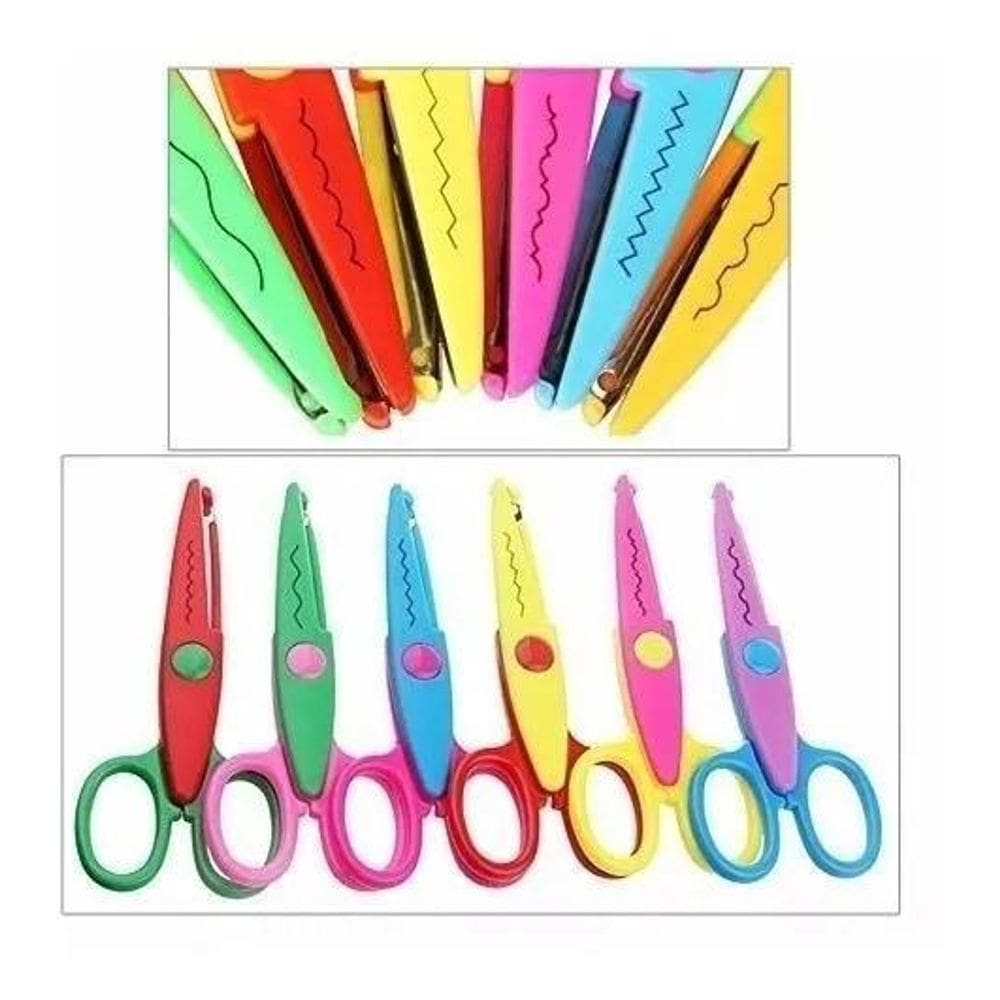 2X Kit 6 Tesoura Decorativas Artesanato Picotar Scrapbook Pa