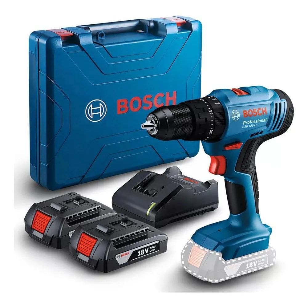 Furadeira Parafusadeira Impacto Gsb 183-Li 2 Baterias Bosch