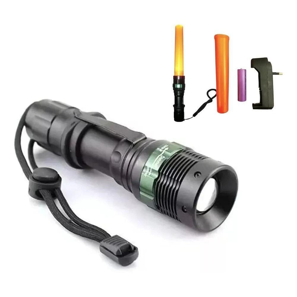 2X Lanterna Led Potente Táctica Profissional Recarregável Co