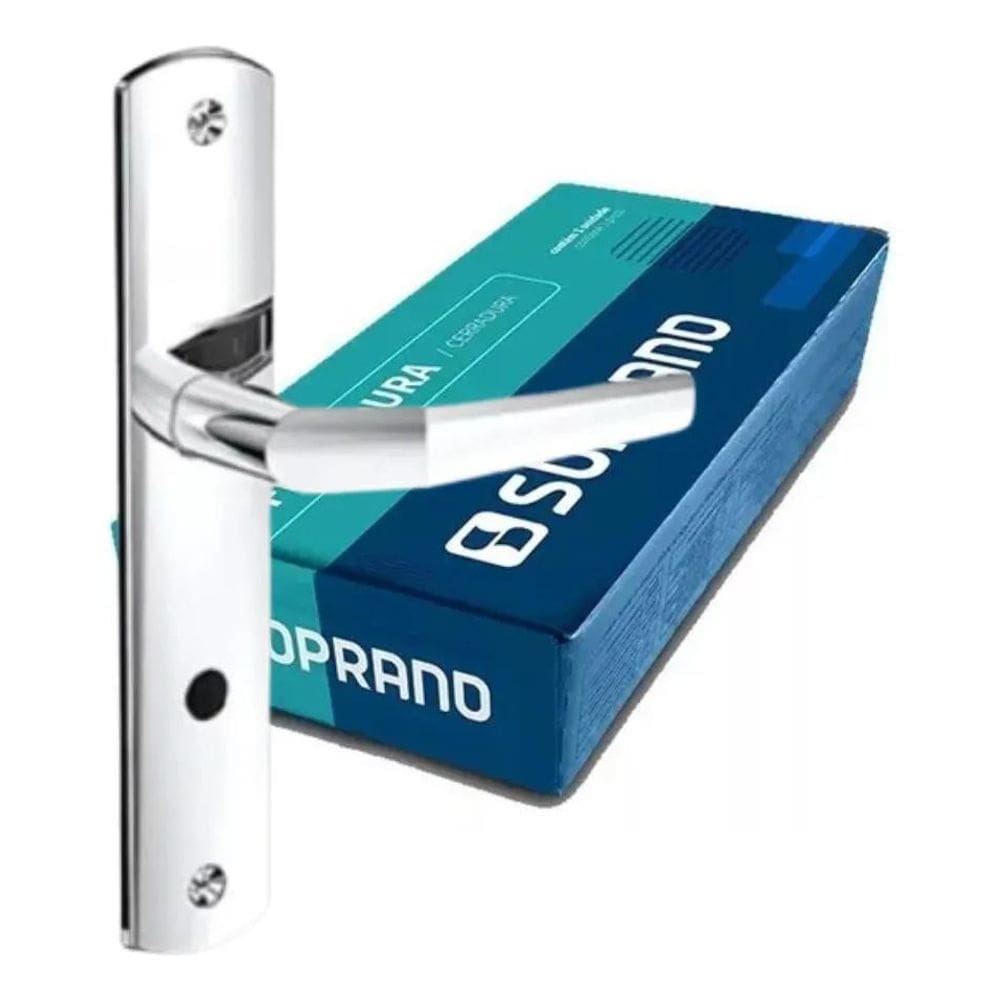 2X Fechadura Banheiro Alavanca Popline Inox Soprano
