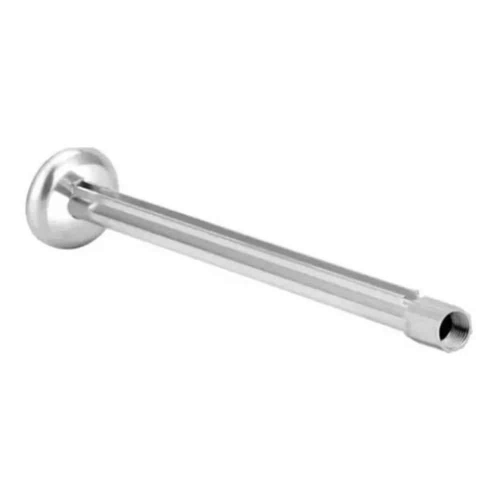 2X Braço Haste Cano Tubo Para Chuveiro 40Cm Alumínio Polido